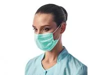 Маска одноразовая трехслойная, мятная, 50 штук